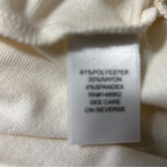 NWT Cream Long Sleeve French Terry knit Fabric eyelet detail sleeves Torrid 0 - Picture 7 of 8